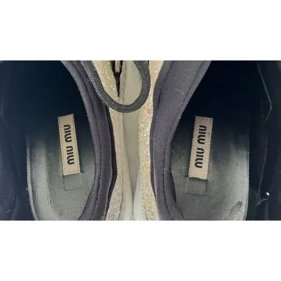 MIU MIU Glitter Platform Sneakers EU 36.5/US 6.5 - Picture 11 of 12